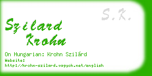 szilard krohn business card