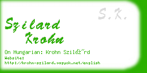 szilard krohn business card